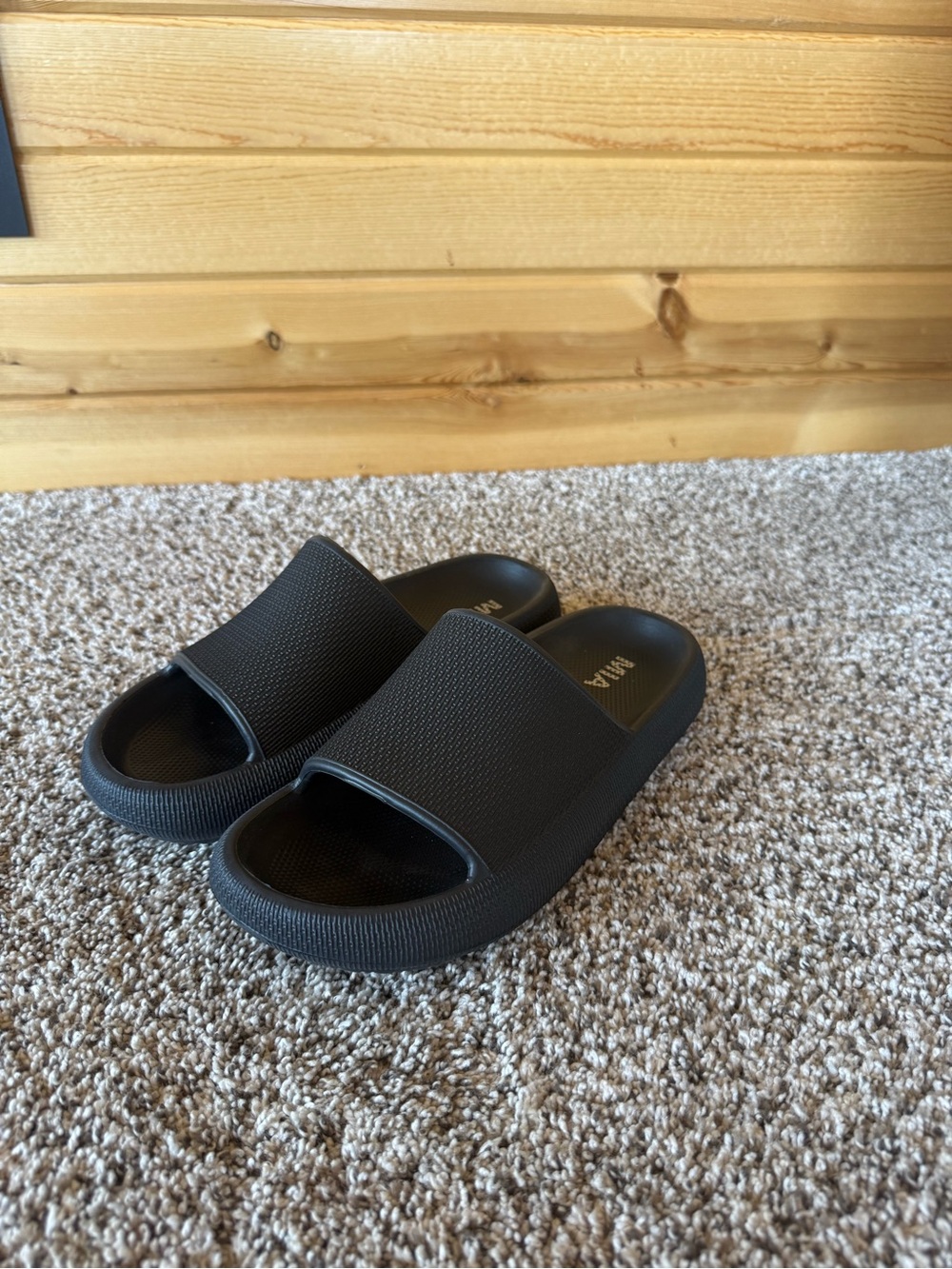MIA Black Slide Sandals